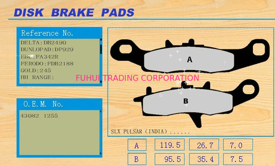 Waterproof, non-noise and no dust residue Motorcycle Disc Brakes Pad SLX PULSAR(INDIA)